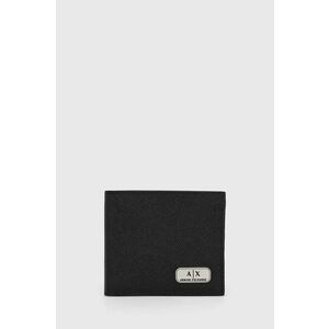 Kožená peňaženka Armani Exchange pánsky, čierna farba vyobraziť