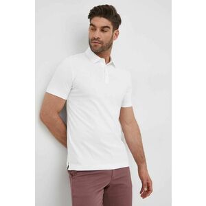 Bavlnené polo tričko BOSS biela farba, jednofarebné vyobraziť