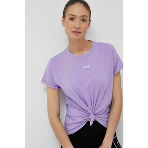 Bavlnené tričko Dkny fialová farba vyobraziť