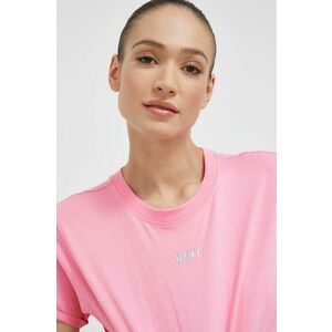 Bavlnené tričko Dkny ružová farba vyobraziť