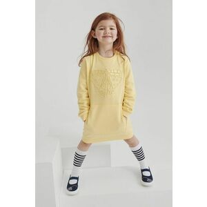Dievčenské bavlnené šaty Reima žltá farba, mini, rovný strih vyobraziť