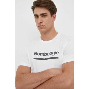 Bavlnené tričko Bomboogie biela farba, s potlačou vyobraziť