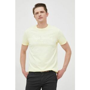 Bavlnené tričko Pepe Jeans West Sir New N žltá farba, s potlačou vyobraziť
