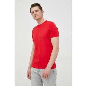 Bavlnené tričko HUGO 2-pak červená farba, jednofarebné vyobraziť