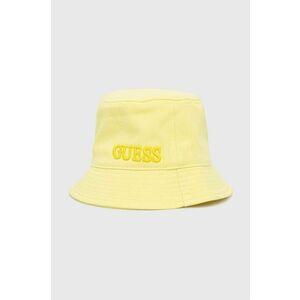 Bavlnený klobúk Guess žltá farba, bavlnený vyobraziť