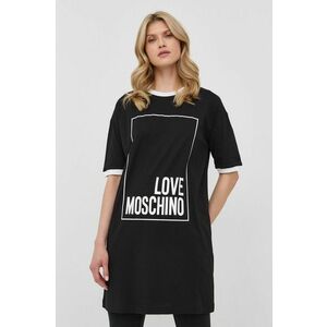 Bavlnené šaty Love Moschino biela farba, mini, oversize vyobraziť