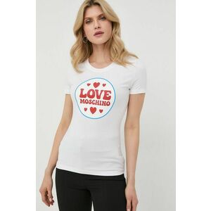 Tričko Love Moschino dámsky, biela farba vyobraziť