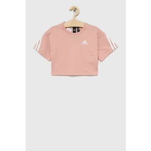 Detské bavlnené tričko adidas Performance HD4358 ružová farba, vyobraziť