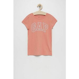 Detské bavlnené tričko GAP oranžová farba, vyobraziť
