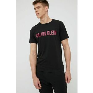 Bavlnené pyžamové tričko Calvin Klein Underwear čierna farba, s potlačou vyobraziť