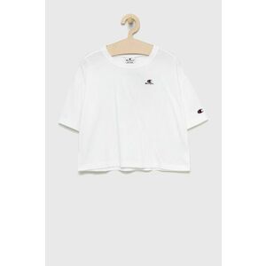 Detské bavlnené tričko Champion 404337 biela farba, vyobraziť