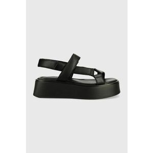 Kožené sandále Vagabond Courtney dámske, čierna farba, na platforme vyobraziť