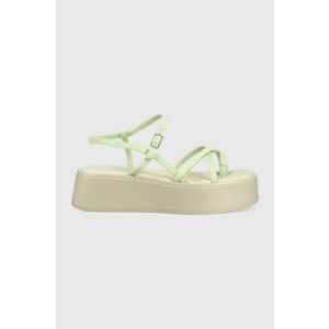 Kožené sandále Vagabond Shoemakers Courtney dámske, zelená farba, na platforme vyobraziť