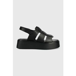 Kožené sandále Vagabond Courtney dámske, čierna farba, na platforme vyobraziť
