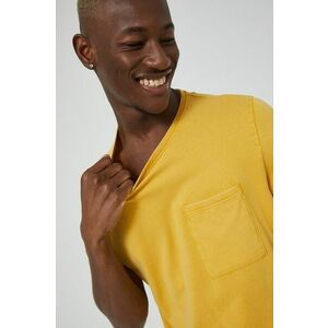 Bavlnené tričko Medicine žltá farba, jednofarebné vyobraziť