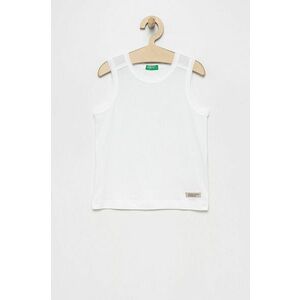 Bavlnené tričko United Colors of Benetton biela farba, jednofarebný vyobraziť