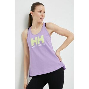 Bavlnený top Helly Hansen 33838-002, fialová farba vyobraziť