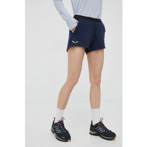 Športové krátke nohavice Salewa Lavaredo dámske, tmavomodrá farba, jednofarebné, vysoký pás vyobraziť