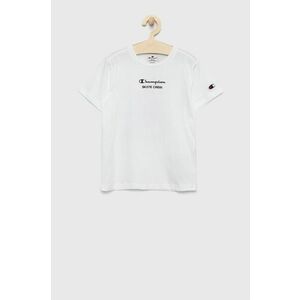 Detské bavlnené tričko Champion 305990 biela farba, s potlačou vyobraziť