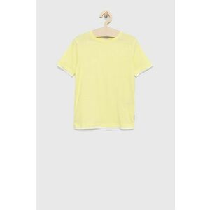 Detské bavlnené tričko Tom Tailor žltá farba, jednofarebný vyobraziť