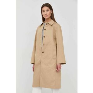 Kabát Victoria Beckham dámsky, béžová farba, prechodný, oversize vyobraziť