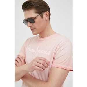 Bavlnené tričko Pepe Jeans West Sir New N ružová farba, s potlačou vyobraziť