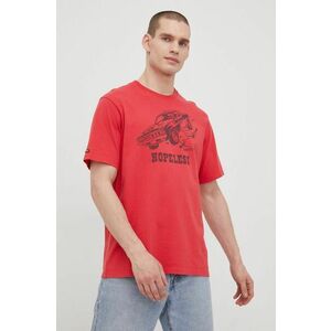 Bavlnené tričko Superdry červená farba, s potlačou vyobraziť