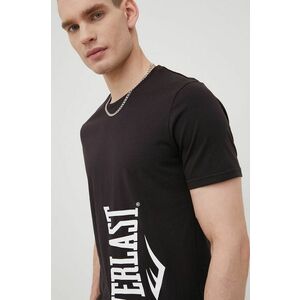 Bavlnené tričko Everlast čierna farba, s potlačou vyobraziť