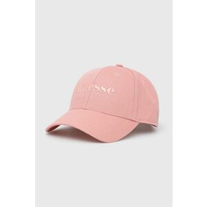 Bavlnená čiapka Ellesse SAMA2245-PINK, ružová farba, s nášivkou vyobraziť