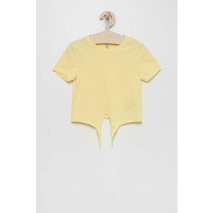 Detské bavlnené tričko Kids Only žltá farba, vyobraziť