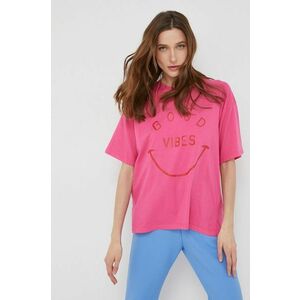 Bavlnené tričko Answear Lab ružová farba, vyobraziť