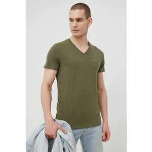Bavlnené tričko Superdry zelená farba, jednofarebné vyobraziť