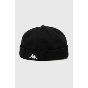 Bavlnená čiapka Kappa čierna farba, z tenkej pleteniny, bavlnená vyobraziť