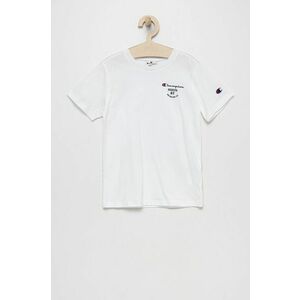 Detské bavlnené tričko Champion 305991 biela farba, s potlačou vyobraziť
