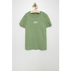 Detské bavlnené tričko Jack & Jones zelená farba, s potlačou vyobraziť