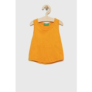 Detský bavlnený top United Colors of Benetton oranžová farba, vyobraziť