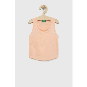 Detský bavlnený top United Colors of Benetton ružová farba, vyobraziť