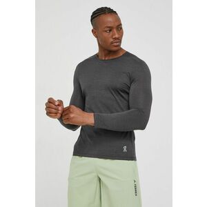 Bežecké tričko s dlhým rukávom On-running šedá farba, melanžové vyobraziť