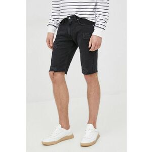 Rifľové krátke nohavice Pepe Jeans Stanley Short Destroy pánske, čierna farba, vyobraziť