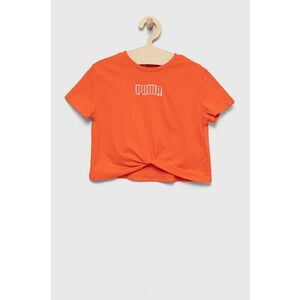 Detské bavlnené tričko Puma 846949 oranžová farba, vyobraziť