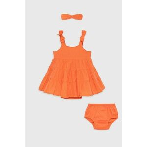 Dievčenské šaty GAP oranžová farba, mini, áčkový strih vyobraziť