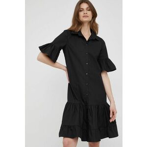 Bavlnené šaty XT Studio čierna farba, mini, áčkový strih vyobraziť