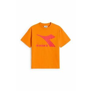 Detské bavlnené tričko Diadora oranžová farba, vyobraziť
