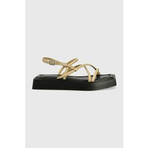 Kožené sandále Vagabond Shoemakers Evy dámske, béžová farba, na platforme vyobraziť