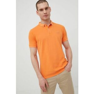 Bavlnené polo tričko Superdry oranžová farba, jednofarebné vyobraziť