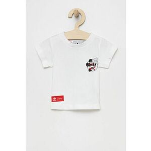 Detské bavlnené tričko adidas Originals Disney HF7523 biela farba, s potlačou vyobraziť