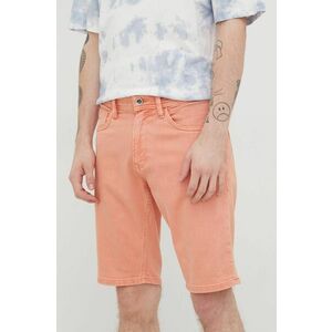 Rifľové krátke nohavice Tom Tailor pánske, oranžová farba, vyobraziť