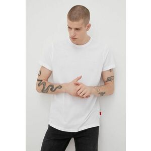 Bavlnené tričko John Frank biela farba, jednofarebné vyobraziť