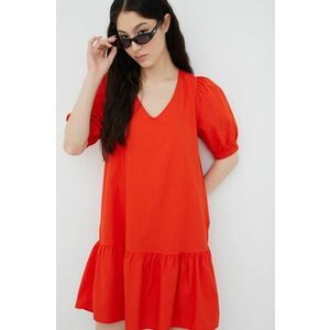 Bavlnené šaty Vero Moda červená farba, mini, áčkový strih vyobraziť
