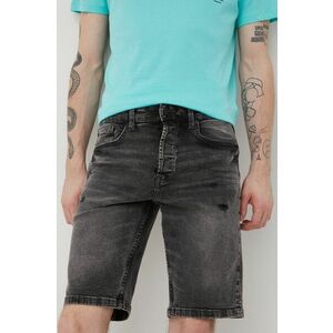 Rifľové krátke nohavice Only & Sons pánske, šedá farba, vyobraziť